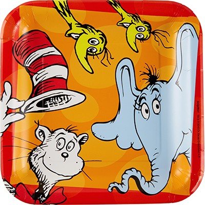 Dr Seuss Cat In The Hat Paper Dinner Size Plates