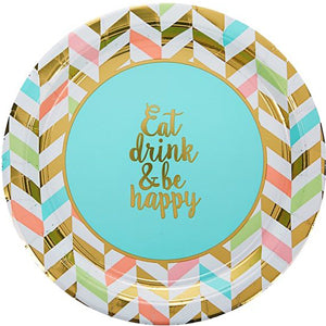 Eat Drink & Be Happy Paper Dinner Plates