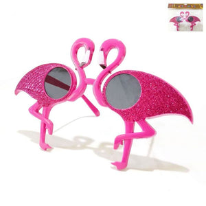 Flamingo Glitter Glasses