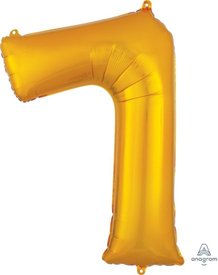 Number 7 Foil Balloon Gold - Jumbo