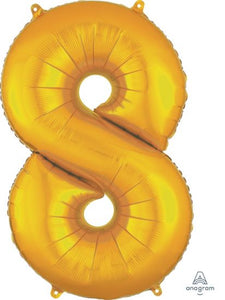 Number 8 Foil Balloon Gold - Jumbo