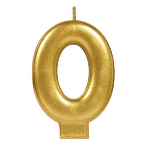 Gold Number 0 Candle