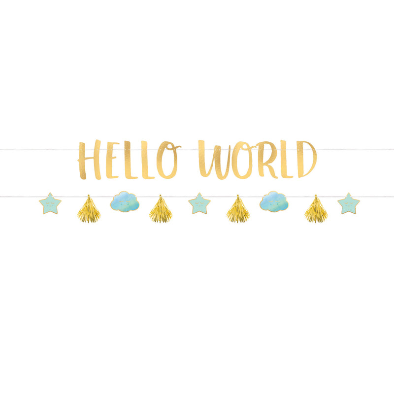 Hello World 2 banner kit - blue & gold