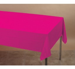 Hot Pink Rectangle Plastic Tablecover