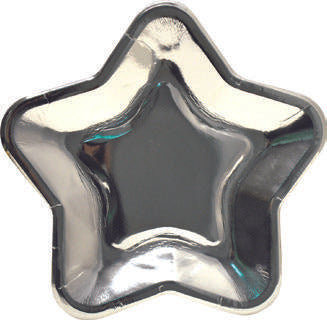 Star shape paper plate - Silver