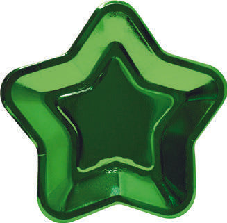 Star shape paper plates - Green
