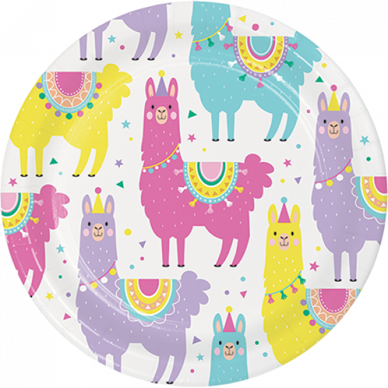 Llama party Paper Snack Plates