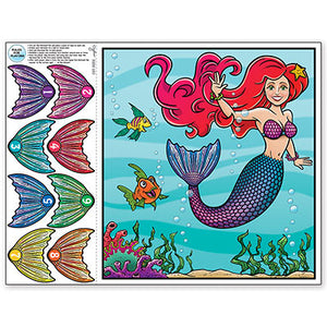 Mermaid Party Game - Pin The Tail