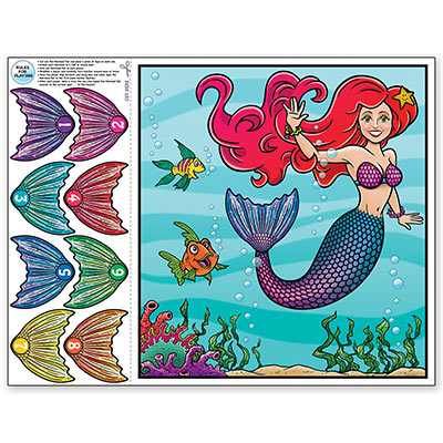Mermaid Party Game - Pin The Tail
