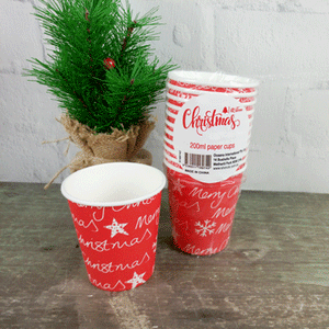 Merry Christmas Red/White Paper Cups