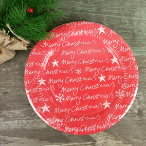 Merry Christmas Red/White Paper Plates