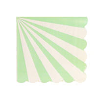 Mint green and white napkins with scallop edges