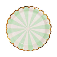 Mint Green and white scalloped edged dinner plates