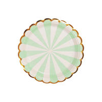 Mint Green and white scalloped edged snack plates