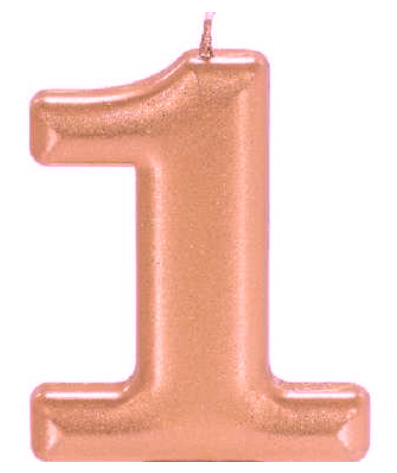 Rose Gold Number 1 Candle
