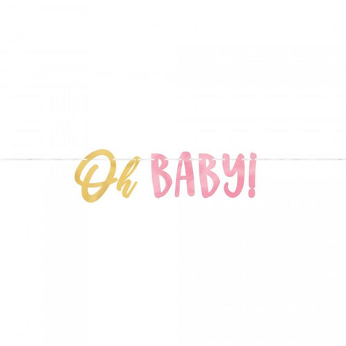 Oh Baby Banner - Pink