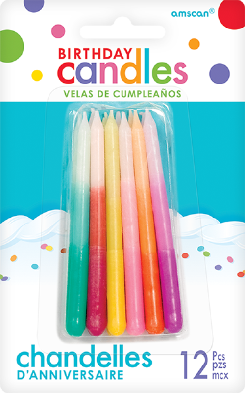 Colourful Ombre Candles - Amscan