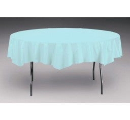 Pale Blue Round Plastic Tablecover