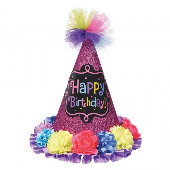 Birthday Chic Cone Glitter Party Hat