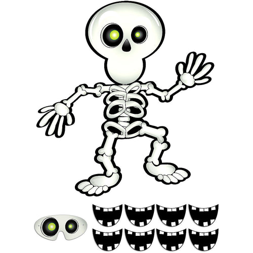 Pin the grin on the skeleton party game