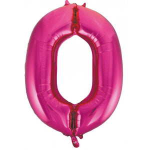 Number 0 Foil Balloon Pink - Jumbo