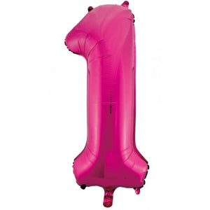 Number 1 Foil Balloon Pink - Jumbo