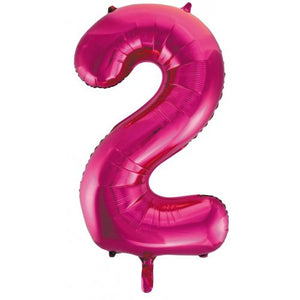 Number 2 Foil Balloon Pink - Jumbo