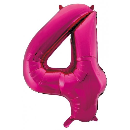 Number 4 Foil Balloon Pink - Jumbo