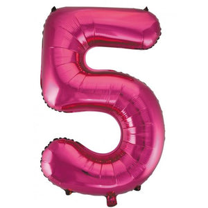Number 5 Foil Balloon Pink - Jumbo