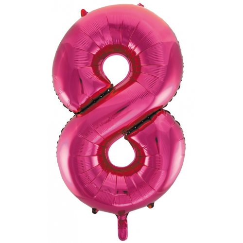 Number 8 Foil Balloon Pink - Jumbo