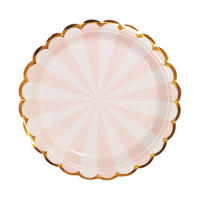 Pale pink and white scalloped edged dinner plates