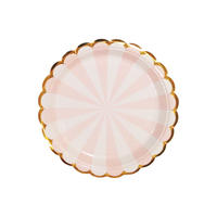 Pale pink and white scalloped edged snack plates