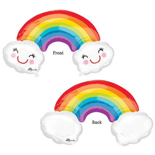 Rainbow & Cloud Supershape Foil Balloon