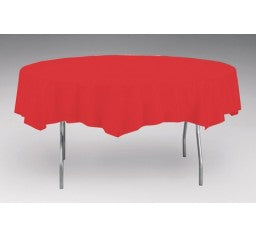 Red Round Plastic Tablecover