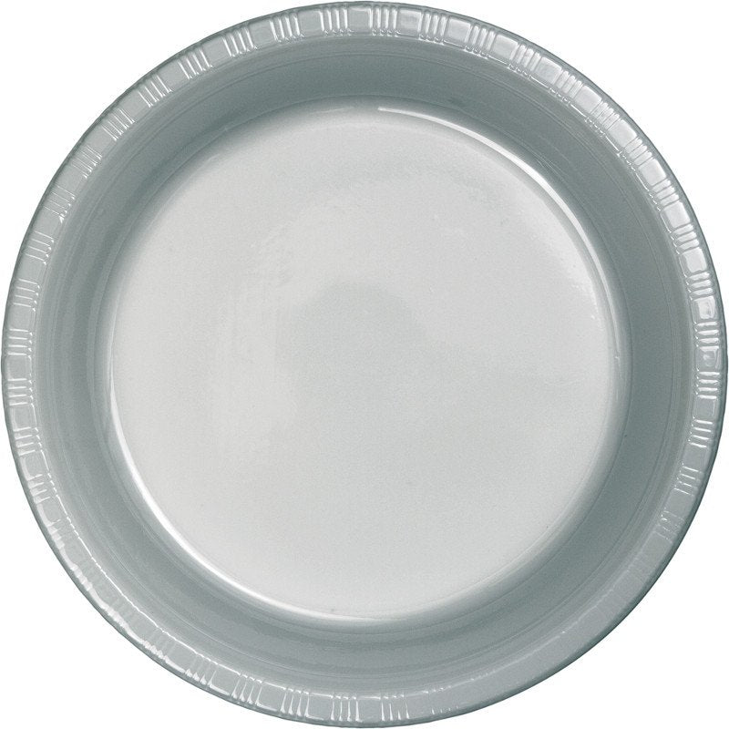 Shimmering Silver Paper Snack Plates