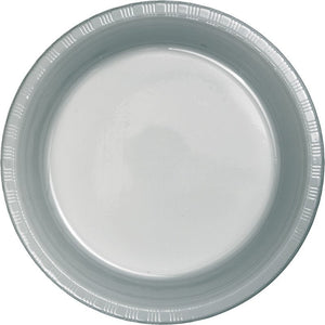 Shimmering Silver Paper Dinner Plates