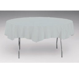Silver Round Plastic Tablecover