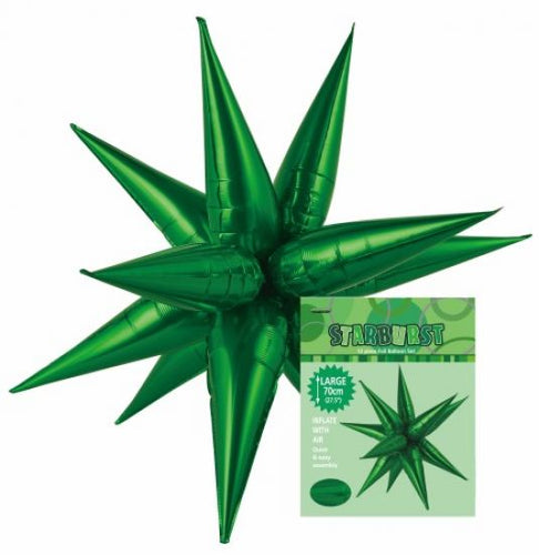 Starburst Foil Balloon 70cm Green