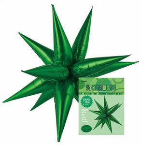 Starburst Foil Balloon 70cm Green